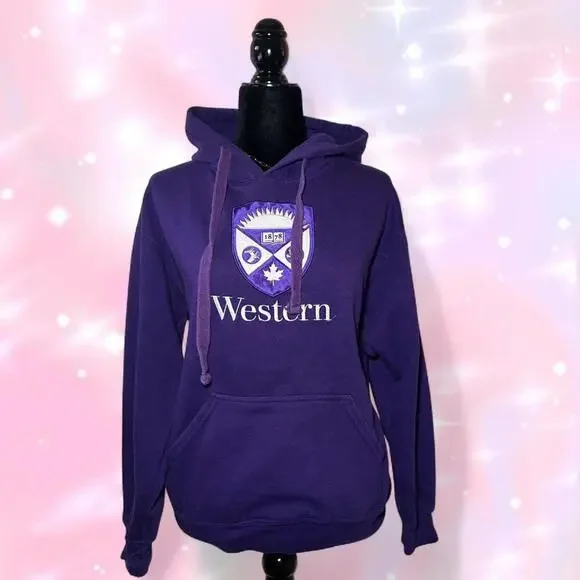Y2K 2000s Western University Pullover Hoodie - Picture 2 of 4